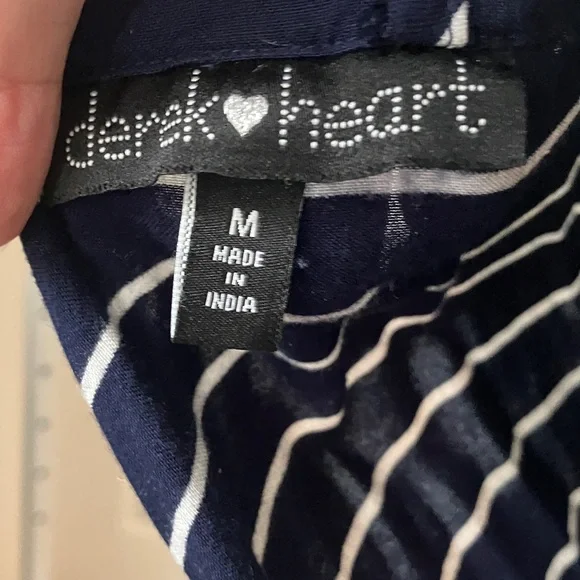 Derek Heart Navy and White Striped Jumpsuit - Picture 5 of 9